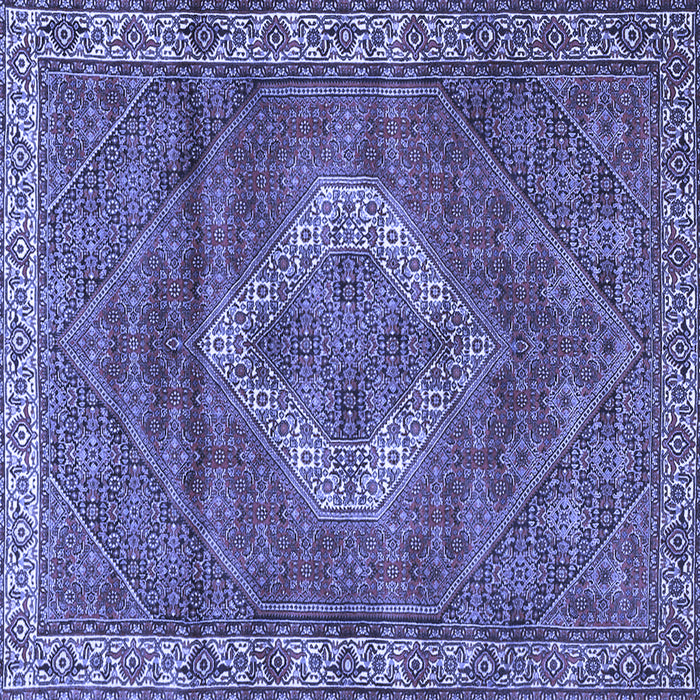 Square Machine Washable Medallion Blue Traditional Rug, wshtr4614blu
