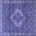 Square Medallion Blue Traditional Rug, tr4614blu