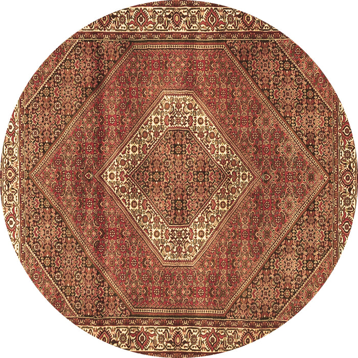 Round Medallion Brown Traditional Rug, tr4614brn