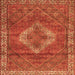 Serging Thickness of Medallion Orange Traditional Rug, tr4614org