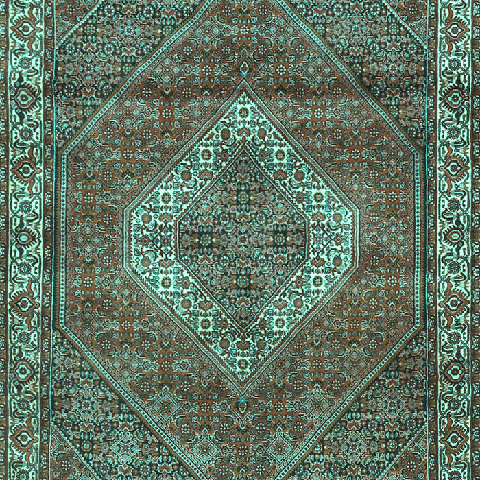 Machine Washable Medallion Turquoise Traditional Area Rugs, wshtr4614turq
