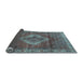 Sideview of Medallion Light Blue Traditional Rug, tr4614lblu