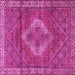 Square Medallion Pink Traditional Rug, tr4614pnk