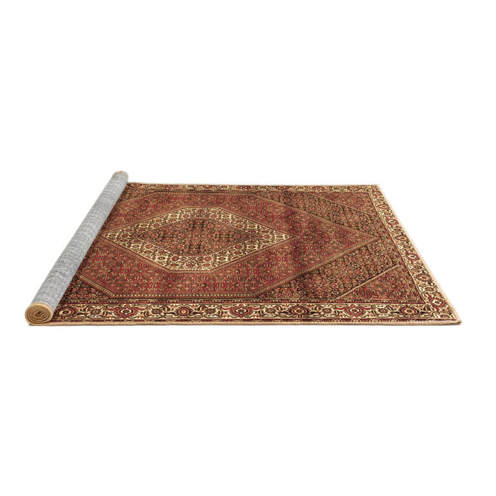 Sideview of Machine Washable Medallion Brown Traditional Rug, wshtr4614brn