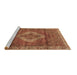 Sideview of Machine Washable Medallion Brown Traditional Rug, wshtr4614brn