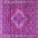 Square Medallion Purple Traditional Rug, tr4614pur