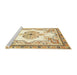 Sideview of Machine Washable Traditional Yellow Rug, wshtr4615