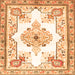 Serging Thickness of Medallion Orange Traditional Rug, tr4615org