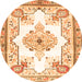 Square Medallion Orange Traditional Rug, tr4615org