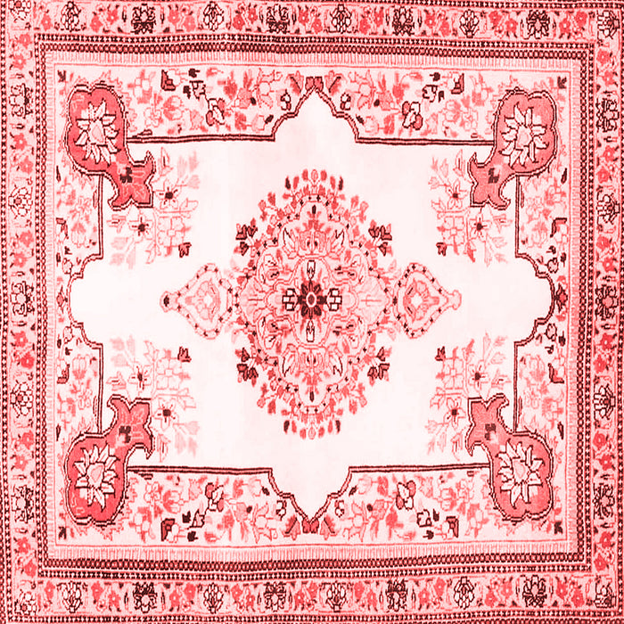 Machine Washable Medallion Red Traditional Rug, wshtr4615red