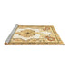 Sideview of Machine Washable Medallion Brown Traditional Rug, wshtr4615brn