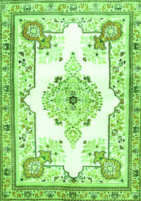 Medallion Green Traditional Rug, tr4615grn