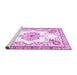 Sideview of Machine Washable Medallion Purple Traditional Area Rugs, wshtr4615pur