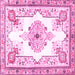 Square Medallion Pink Traditional Rug, tr4615pnk