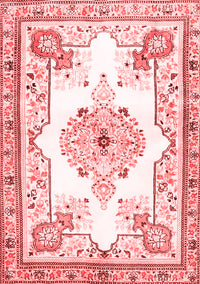 Medallion Red Traditional Rug, tr4615red