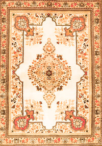 Medallion Orange Traditional Rug, tr4615org