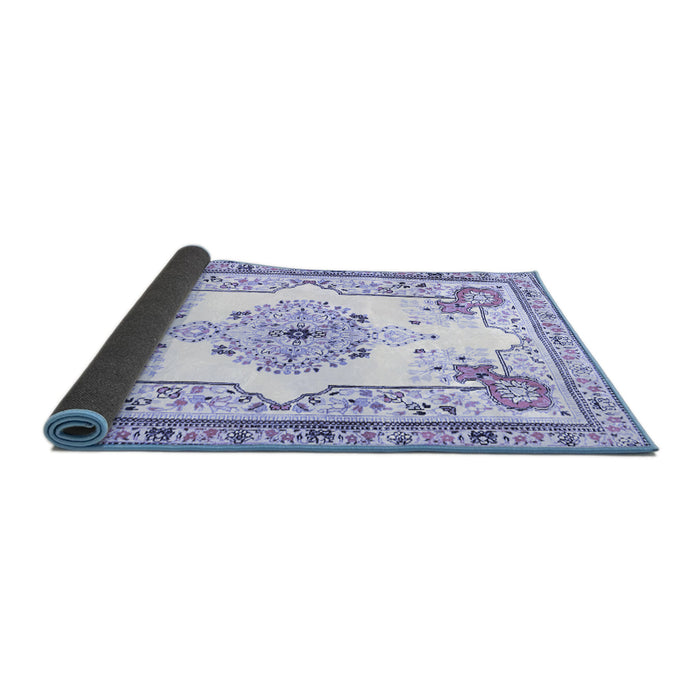 Sideview of Medallion Blue Traditional Rug, tr4615blu