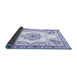 Sideview of Medallion Blue Traditional Rug, tr4615blu