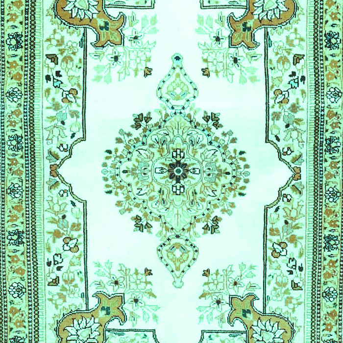 Machine Washable Medallion Turquoise Traditional Area Rugs, wshtr4615turq