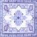 Square Medallion Blue Traditional Rug, tr4615blu