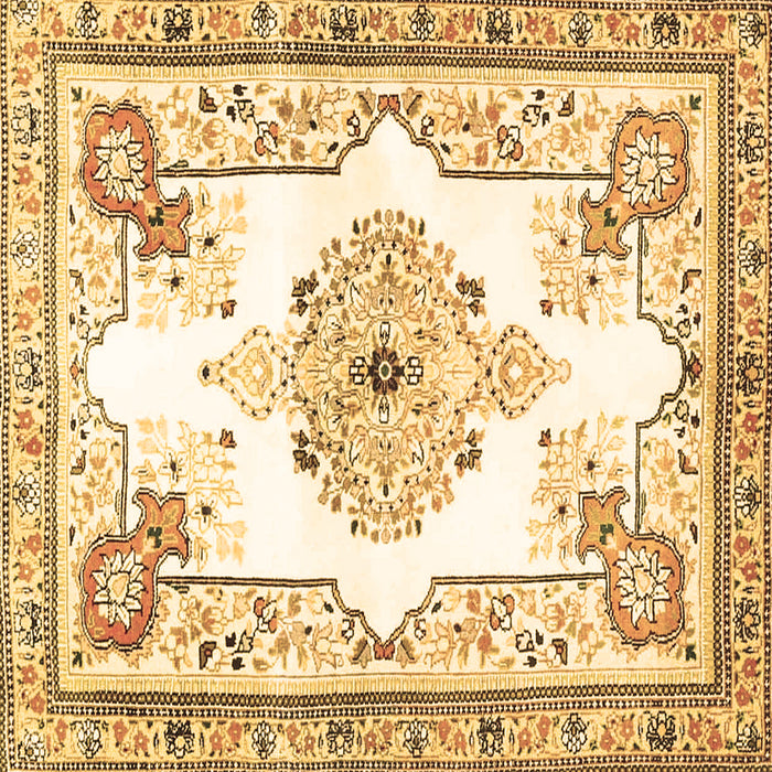 Square Machine Washable Medallion Brown Traditional Rug, wshtr4615brn