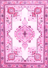 Medallion Pink Traditional Rug, tr4615pnk