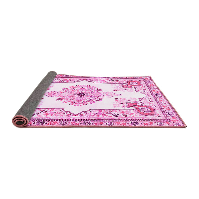Sideview of Medallion Pink Traditional Rug, tr4615pnk