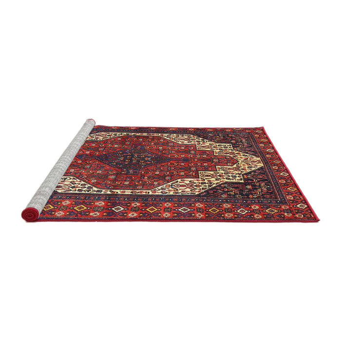 Sideview of Machine Washable Traditional Dark Almond Brown Rug, wshtr4616
