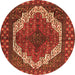 Square Medallion Orange Traditional Rug, tr4616org