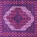 Square Medallion Purple Traditional Rug, tr4616pur