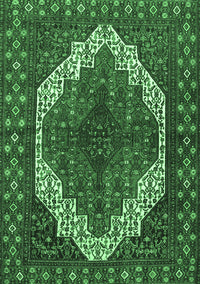 Medallion Emerald Green Traditional Rug, tr4616emgrn