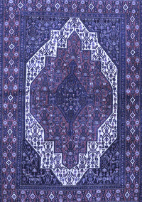 Medallion Blue Traditional Rug, tr4616blu