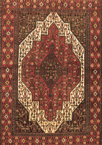 Medallion Brown Traditional Rug, tr4616brn