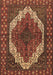 Machine Washable Medallion Brown Traditional Rug, wshtr4616brn