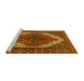 Sideview of Machine Washable Medallion Yellow Traditional Rug, wshtr4616yw