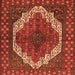 Serging Thickness of Medallion Orange Traditional Rug, tr4616org