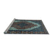 Sideview of Machine Washable Medallion Light Blue Traditional Rug, wshtr4616lblu