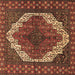 Square Medallion Brown Traditional Rug, tr4616brn