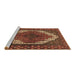 Sideview of Machine Washable Medallion Brown Traditional Rug, wshtr4616brn