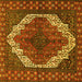 Square Medallion Yellow Traditional Rug, tr4616yw