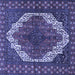 Square Medallion Blue Traditional Rug, tr4616blu