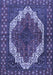 Machine Washable Medallion Blue Traditional Rug, wshtr4616blu