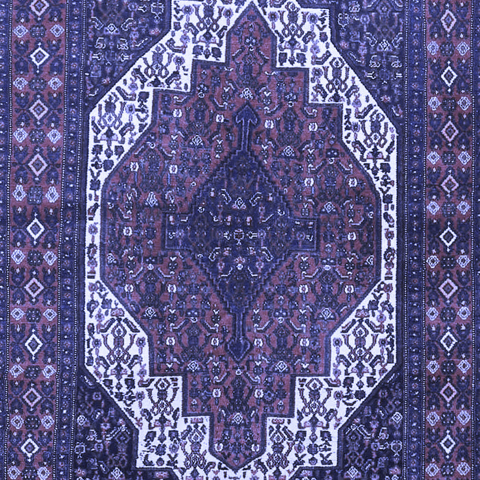 Machine Washable Medallion Blue Traditional Rug, wshtr4616blu