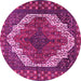 Round Medallion Pink Traditional Rug, tr4616pnk