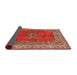 Sideview of Traditional Tangerine Pink Medallion Rug, tr4617