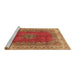 Sideview of Machine Washable Medallion Brown Traditional Rug, wshtr4617brn