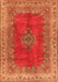 Serging Thickness of Machine Washable Medallion Orange Traditional Area Rugs, wshtr4617org