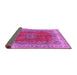 Sideview of Medallion Purple Traditional Rug, tr4617pur