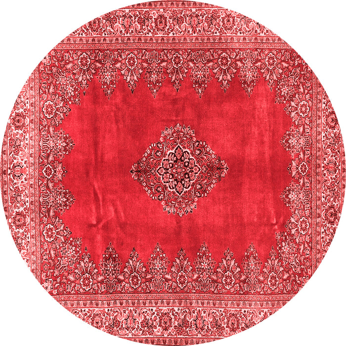 Machine Washable Medallion Red Traditional Rug, wshtr4617red