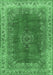 Machine Washable Medallion Emerald Green Traditional Area Rugs, wshtr4617emgrn